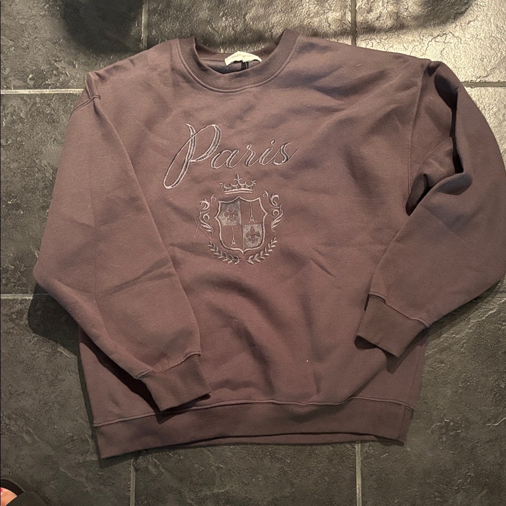 Paris Embroidered Women's Sweatshirt - Gray